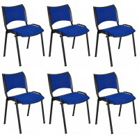 Pack 6 sedie visitatore Smart con struttura epossidica nera e rivestimento Baly (tessile) o ecopelle
